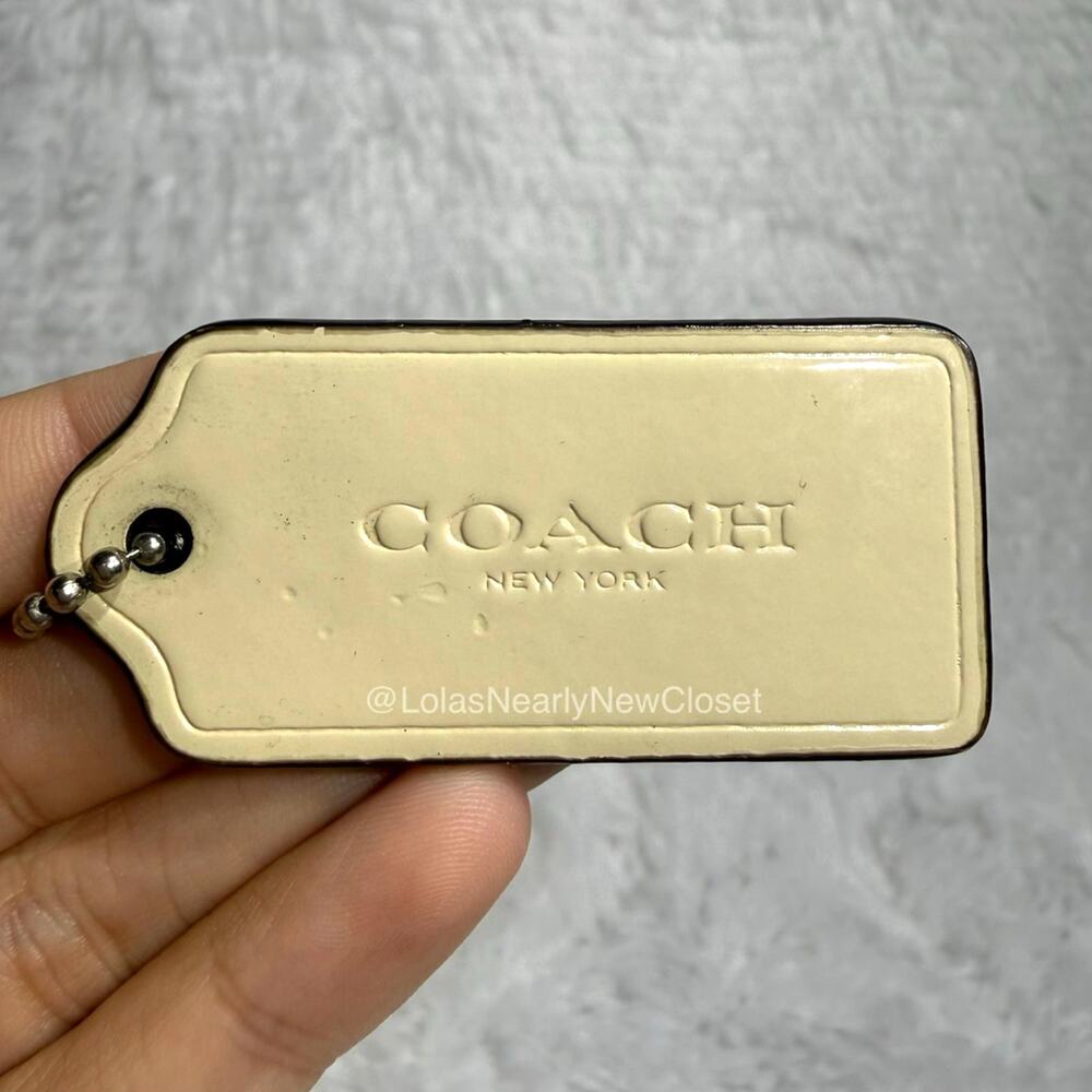 2" COACH Cream Fob Bag Charm Hang tag Hangtag
